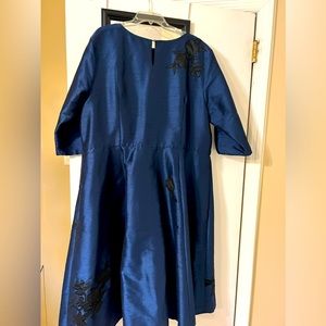 Rich Navy dupioni dress